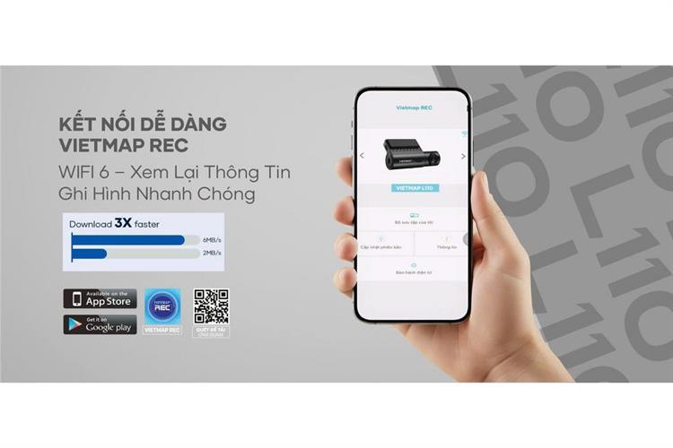 Camera hành trình xe hơi 2K Cảnh Báo Giọng Nói 4G GPS Vietmap L110 Màu Đen