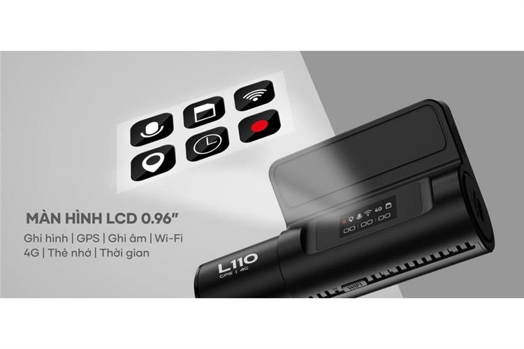 Camera hành trình xe hơi 2K Cảnh Báo Giọng Nói 4G GPS Vietmap L110 Màu Đen