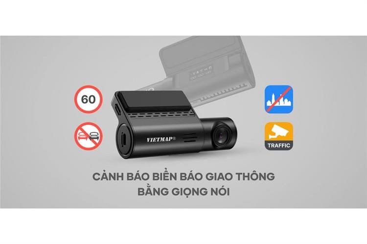 Camera hành trình xe hơi 2K Cảnh Báo Giọng Nói 4G GPS Vietmap L110 Màu Đen