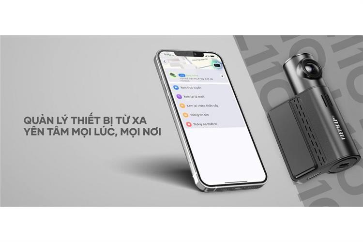 Camera hành trình xe hơi 2K Cảnh Báo Giọng Nói 4G GPS Vietmap L110 Màu Đen