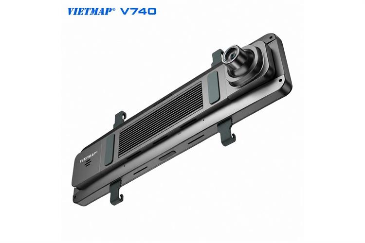 Camera hành trình xe hơi ghi hình trước sau Full HD  Cảnh Báo Giọng Nói ADAS 4G GPS Vietmap V740 Màu Đen