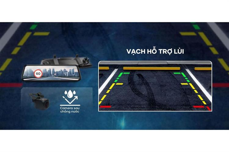 Camera hành trình xe hơi ghi hình trước sau 4K Cảnh Báo Giọng Nói GPS Vietmap R440 Màu Đen