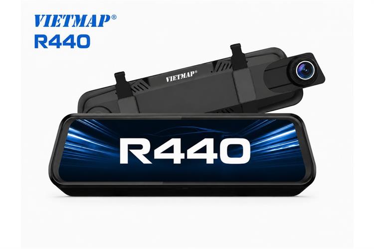 Camera hành trình xe hơi ghi hình trước sau 4K Cảnh Báo Giọng Nói GPS Vietmap R440 Màu Đen