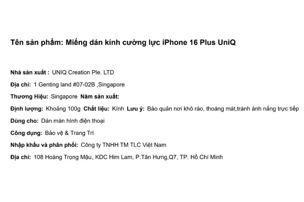 Miếng dán kính cường lực iPhone 16 Plus UniQ - 3
