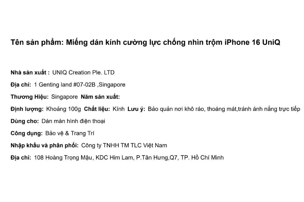 Miếng dán kính cường lực chống nhìn trộm iPhone 16 UniQ - 3