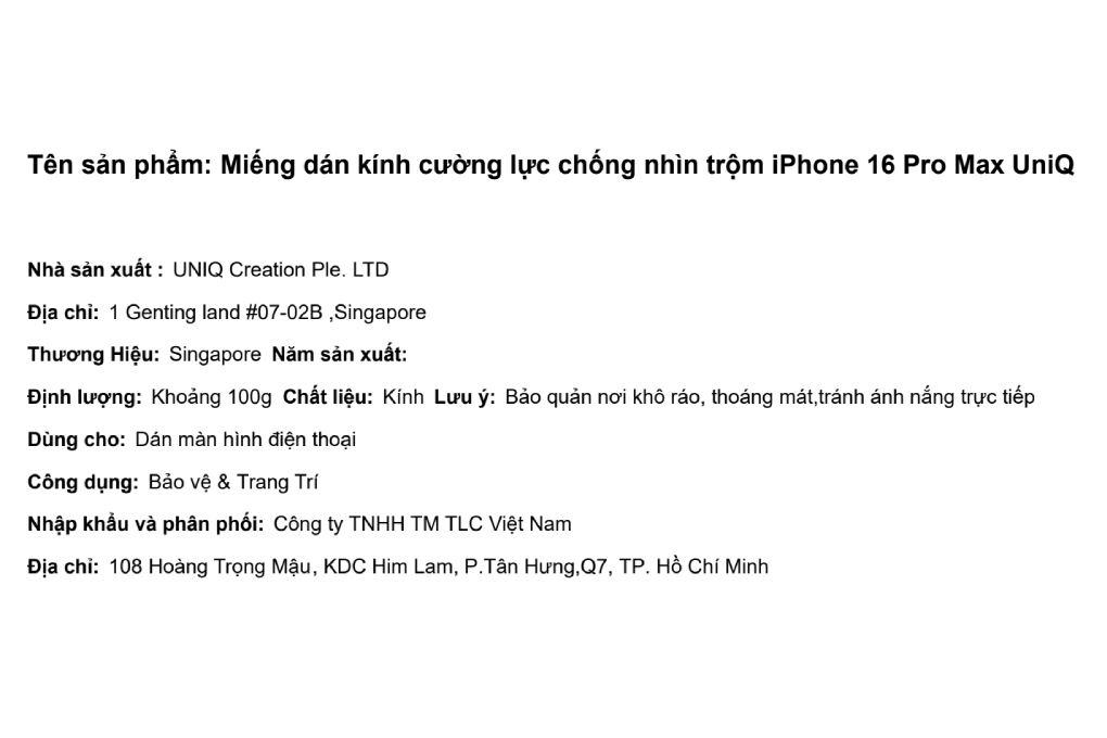 Miếng dán kính cường lực chống nhìn trộm iPhone 16 Pro Max UniQ - 3