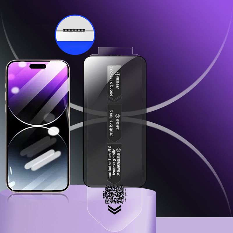 Miếng dán kính cường lực tự dán iPhone 14 Pro lớp phủ oleophobic hạn chế bám vân tay Miếng dán kính cường lực tự dán iPhone 14 Pro lớp phủ oleophobic hạn chế bám vân tay