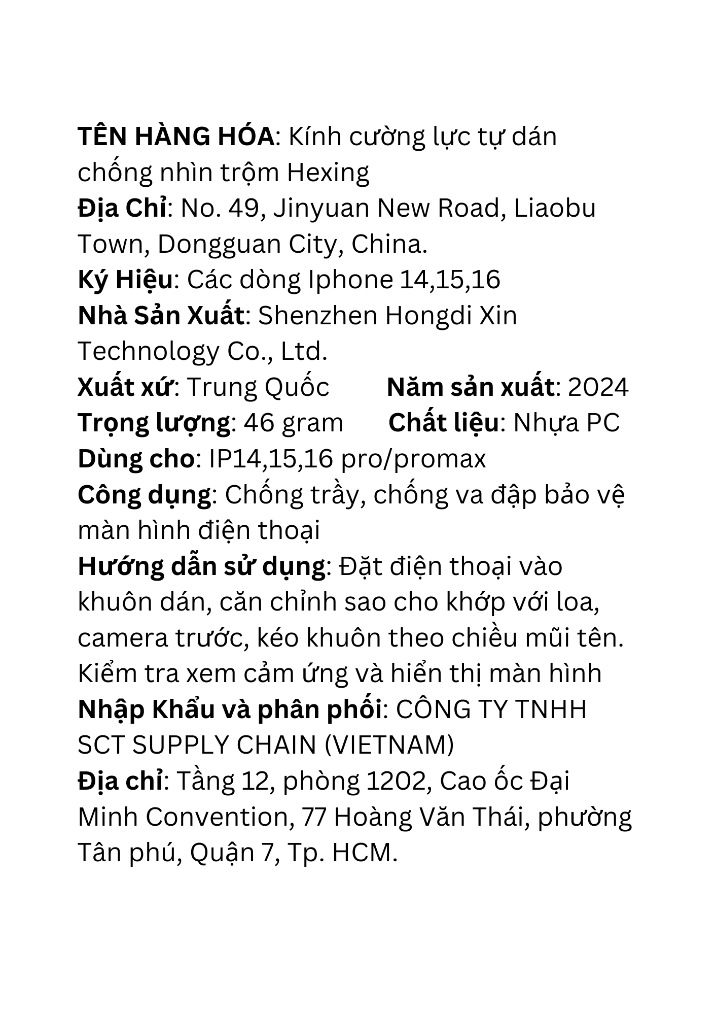Miếng dán kính cường lực tự dán iPhone 14 Pro Max
