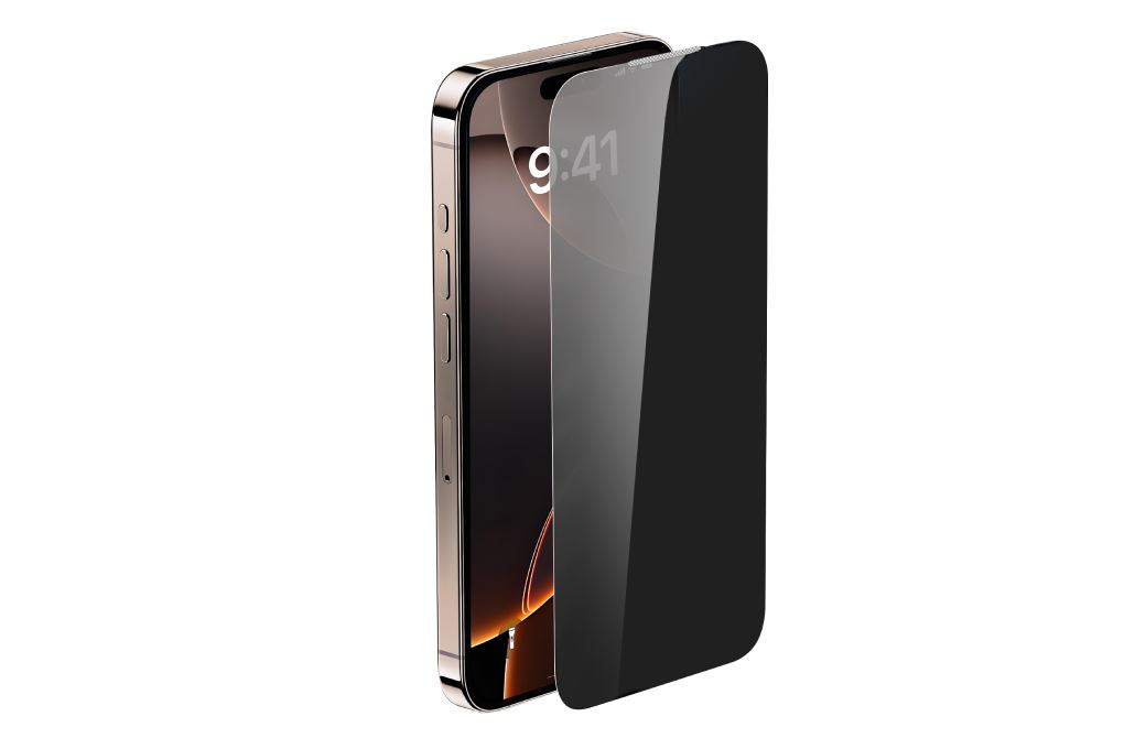 Miếng dán kính iPhone 16 Pro cường lực chống nhìn trộm Jincase Màu Đen