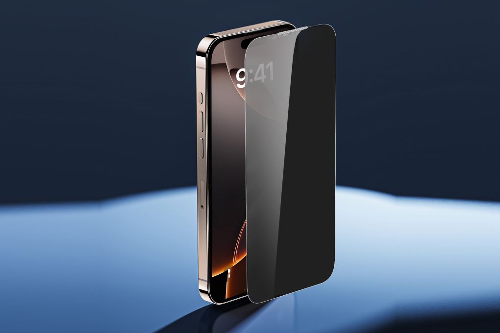 Miếng dán kính iPhone 16 Pro cường lực chống nhìn trộm Jincase Màu Đen