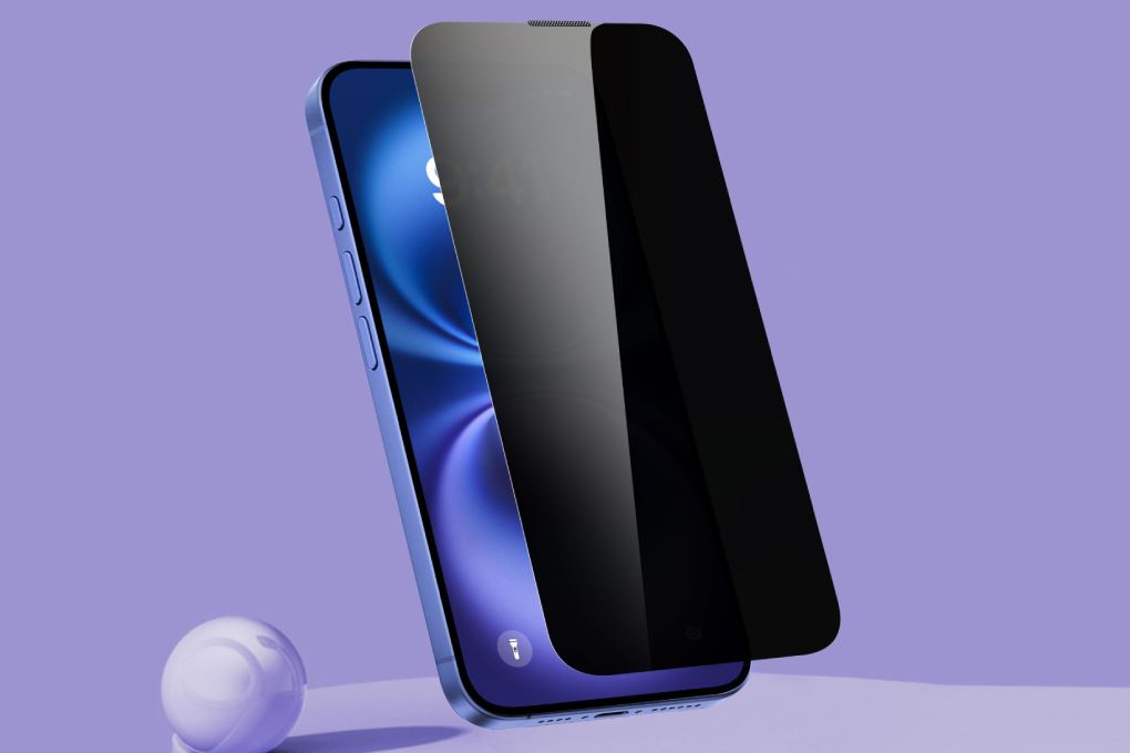 Miếng dán kính iPhone 16 Plus cường lực chống nhìn trộm Jincase Màu Đen