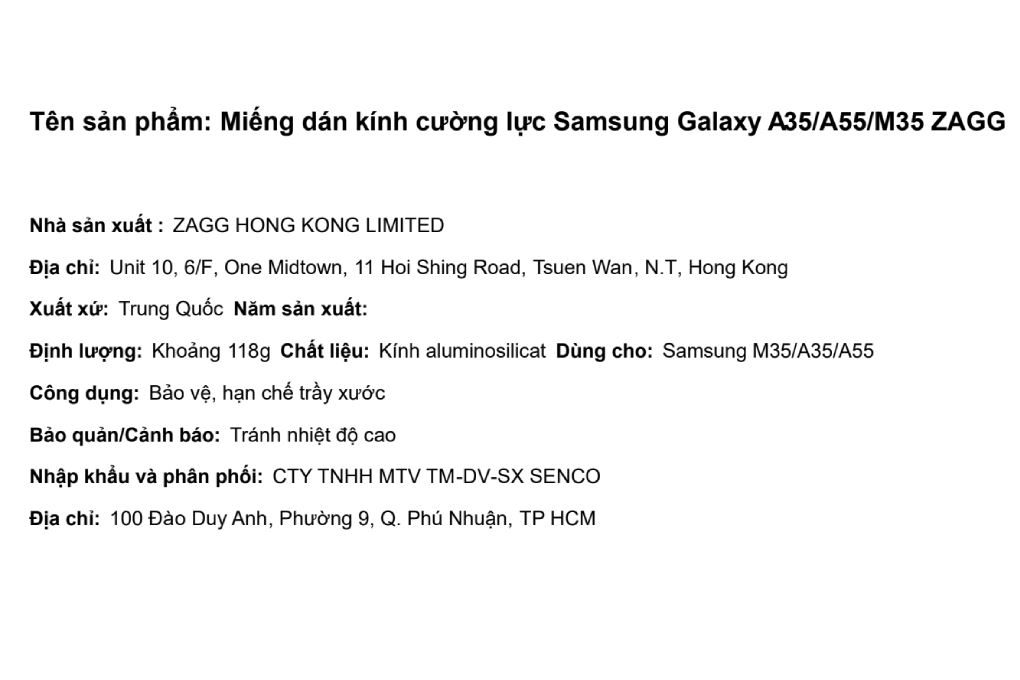 Miếng dán kính Samsung Galaxy A35/A55/M35 cường lực ZAGG - 4