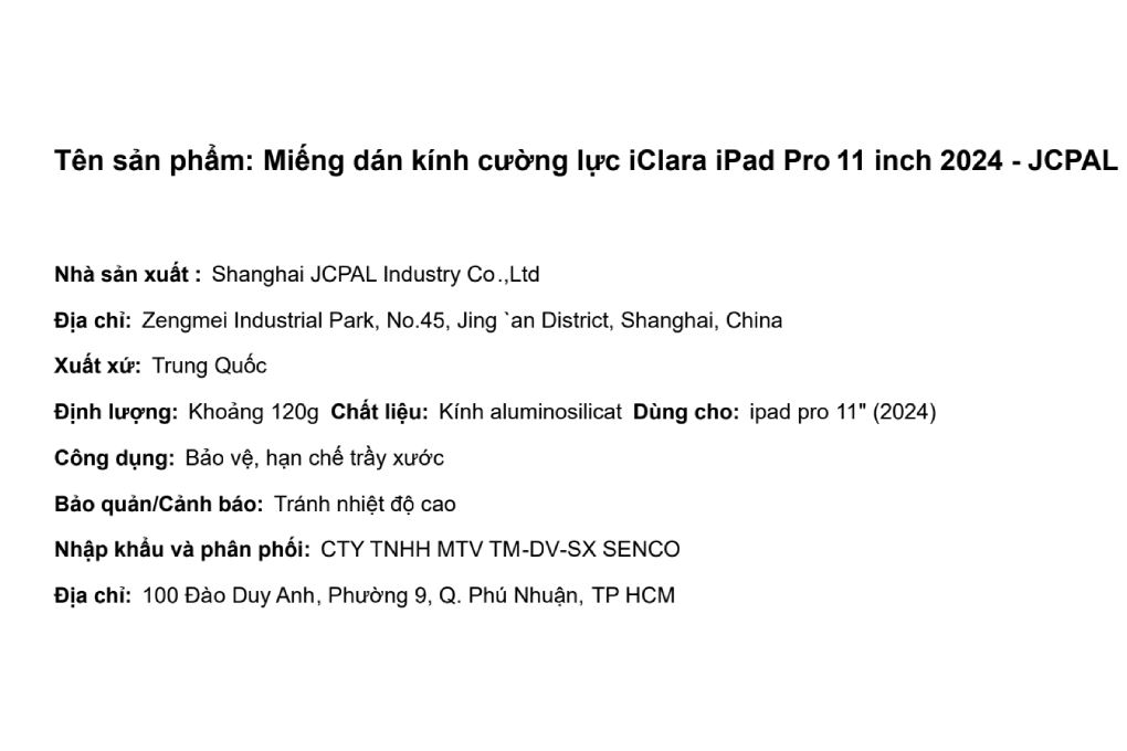 Miếng dán kính cường lực iPad Pro M4/M5 11 inch 2024 JCPAL iClara - 5