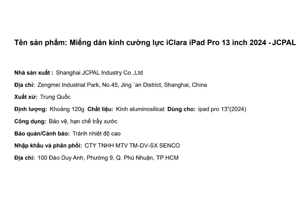 Miếng dán kính cường lực iPad Pro M4/M5 13 inch 2024 JCPAL iClara - 5