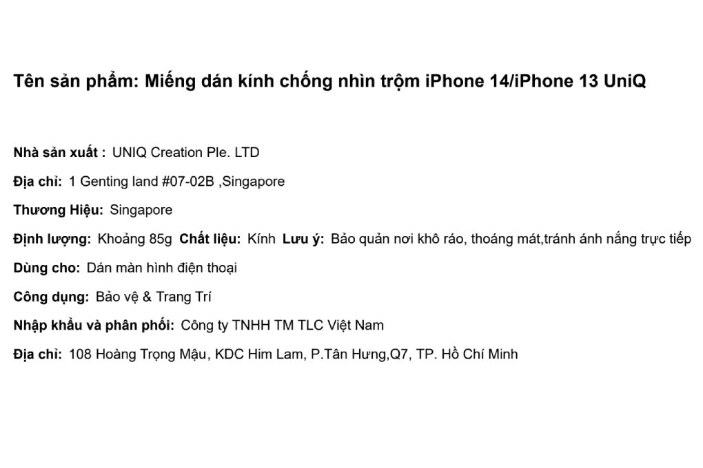 Miếng dán kính chống nhìn trộm iPhone 14/iPhone 13 UniQ - 5