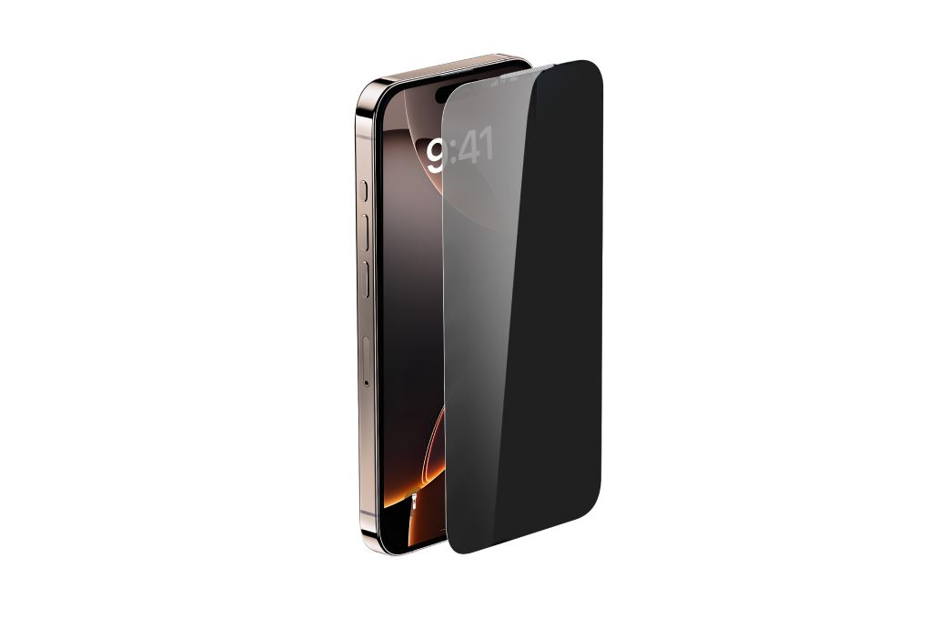 Miếng dán kính cường lực chống nhìn trộm iPhone 16 Pro Max AVA+ Màu Đen