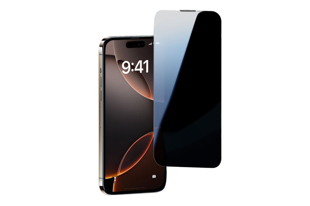 Miếng dán kính cường lực chống nhìn trộm iPhone 16 Pro Max AVA+ Màu Đen