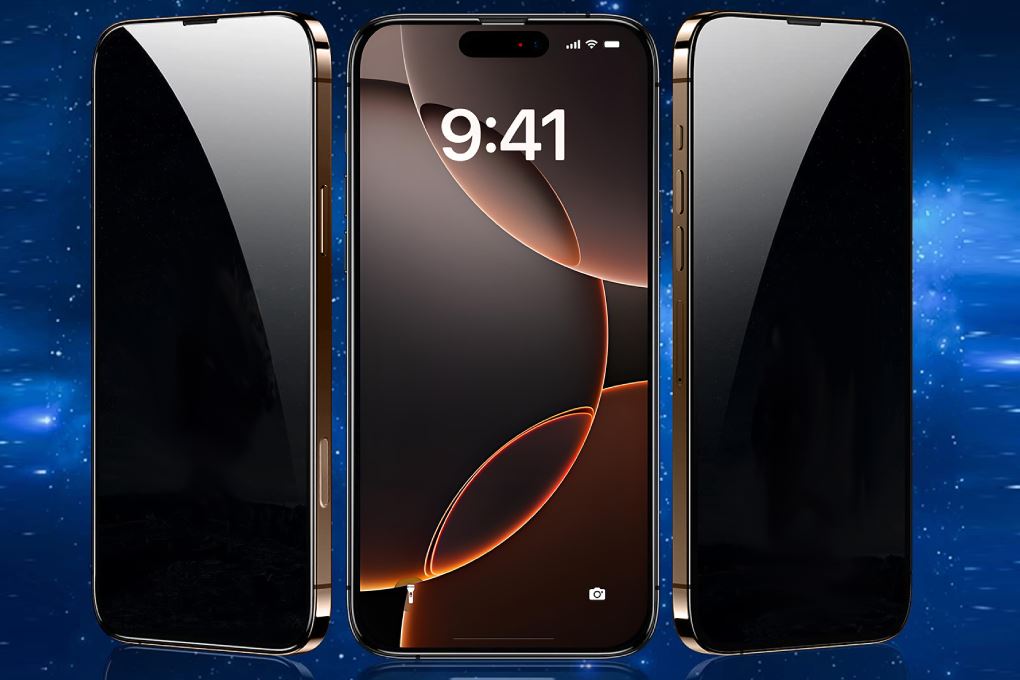 Miếng dán kính cường lực chống nhìn trộm iPhone 16 Pro Max AVA+ Màu Đen