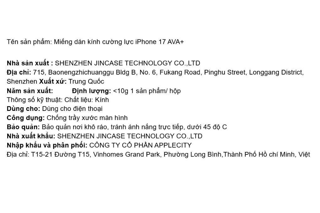 Miếng dán kính cường lực iPhone 17 AVA+ - 3