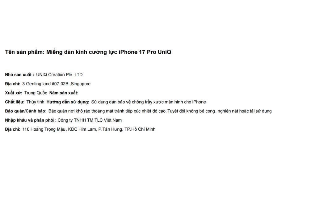 Miếng dán kính cường lực iPhone 17 Pro UniQ - 5