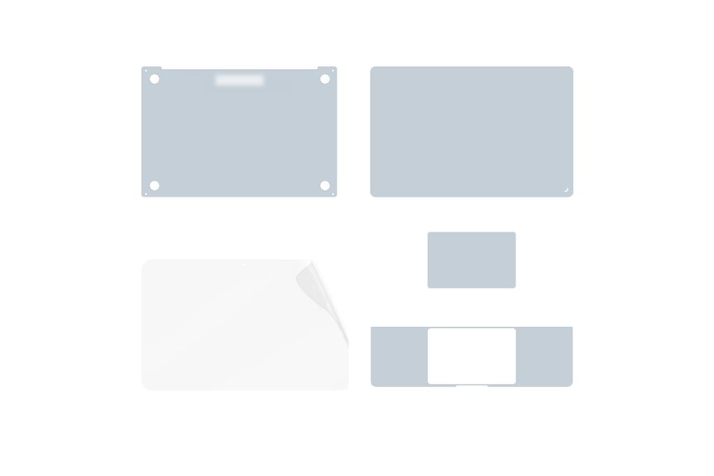 Bộ dán Macbook Air M2/M3/M4/M5 13.6 inch 5 IN 1 Jcpal Màu Xanh da trời