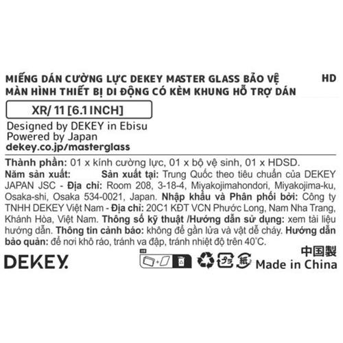 Miếng dán kính cường lực iPhone XR/11 DEKEY 3D Sentery Màu Trắng