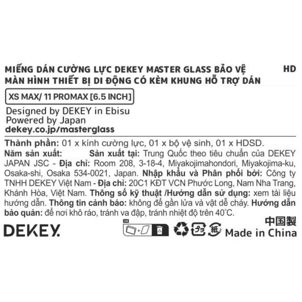 Miếng dán kính cường lực iPhone XS Max/11 Pro Max DEKEY 3D Sentery - 13