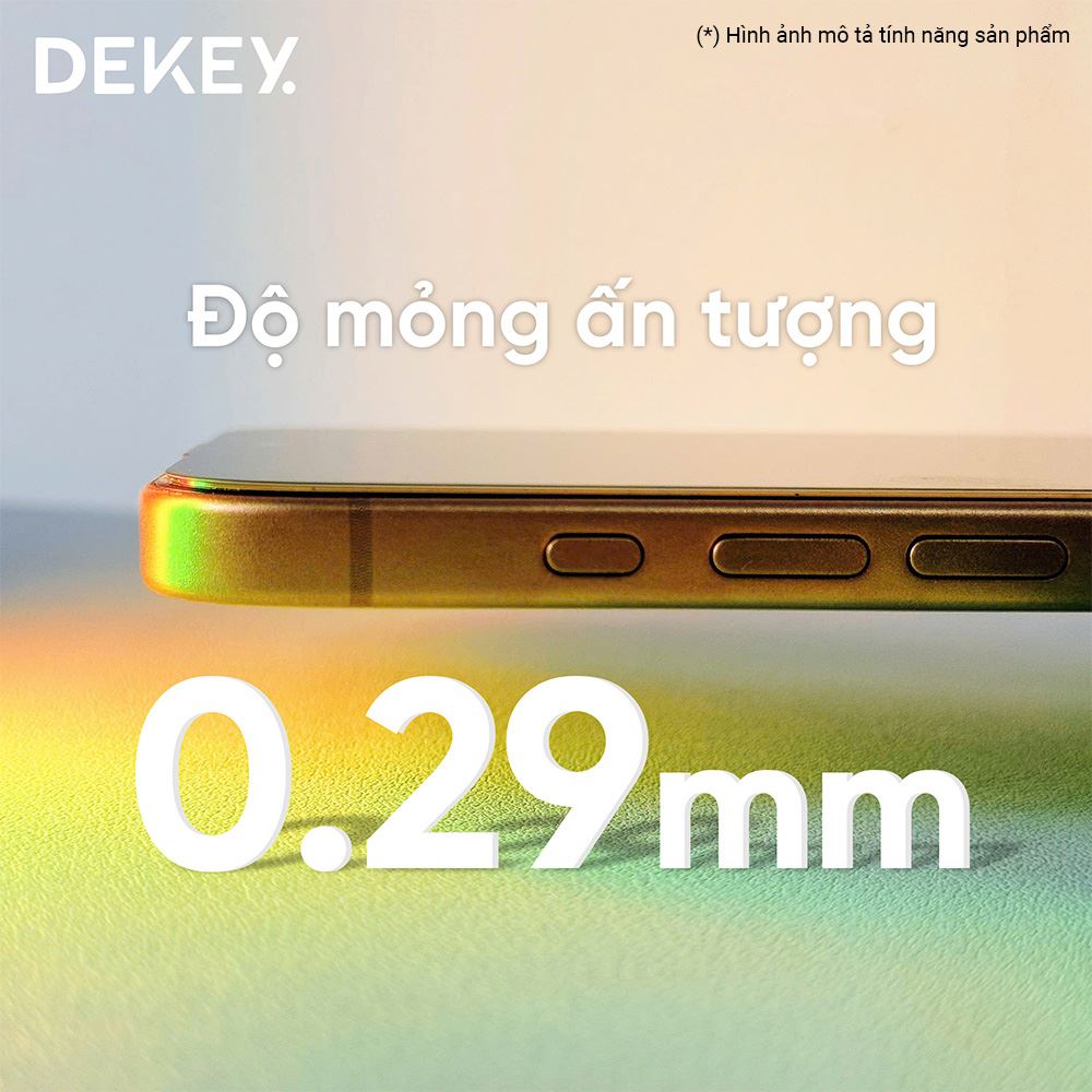 Miếng dán kính cường lực chống nhìn trộm iPhone Air DEKEY 3D Sentery Màu Trắng