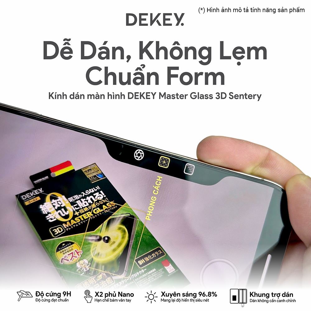 Miếng dán kính cường lực chống nhìn trộm iPhone Air DEKEY 3D Sentery Màu Trắng