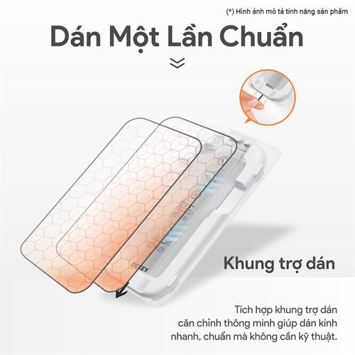 Miếng dán kính cường lực iPhone 17 Pro DEKEY 3D Sentery Màu Trắng