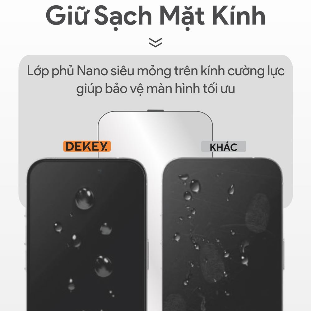 Miếng dán cường lực có kèm khung hỗ trợ dán iPhone 18 Pro Max/17 Pro Max DEKEY 3D Sentery Trong suốt - 7