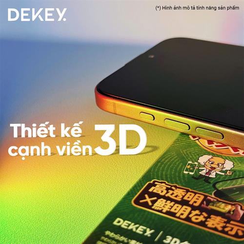 Miếng dán kính cường lực chống nhìn trộm iPhone 17 Pro Max DEKEY 3D Sentery Màu Trắng