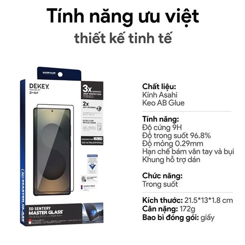 Miếng dán kính cường lực Samsung S24 Ultra DEKEY 3D Sentery Màu Trắng