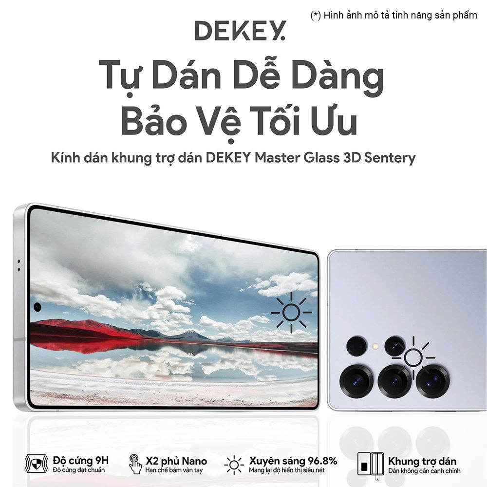 Miếng dán kính cường lực Samsung S25 DEKEY 3D Sentery Màu Trắng