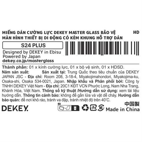 Miếng dán kính cường lực Samsung S24 Plus DEKEY 3D Sentery Màu Trắng
