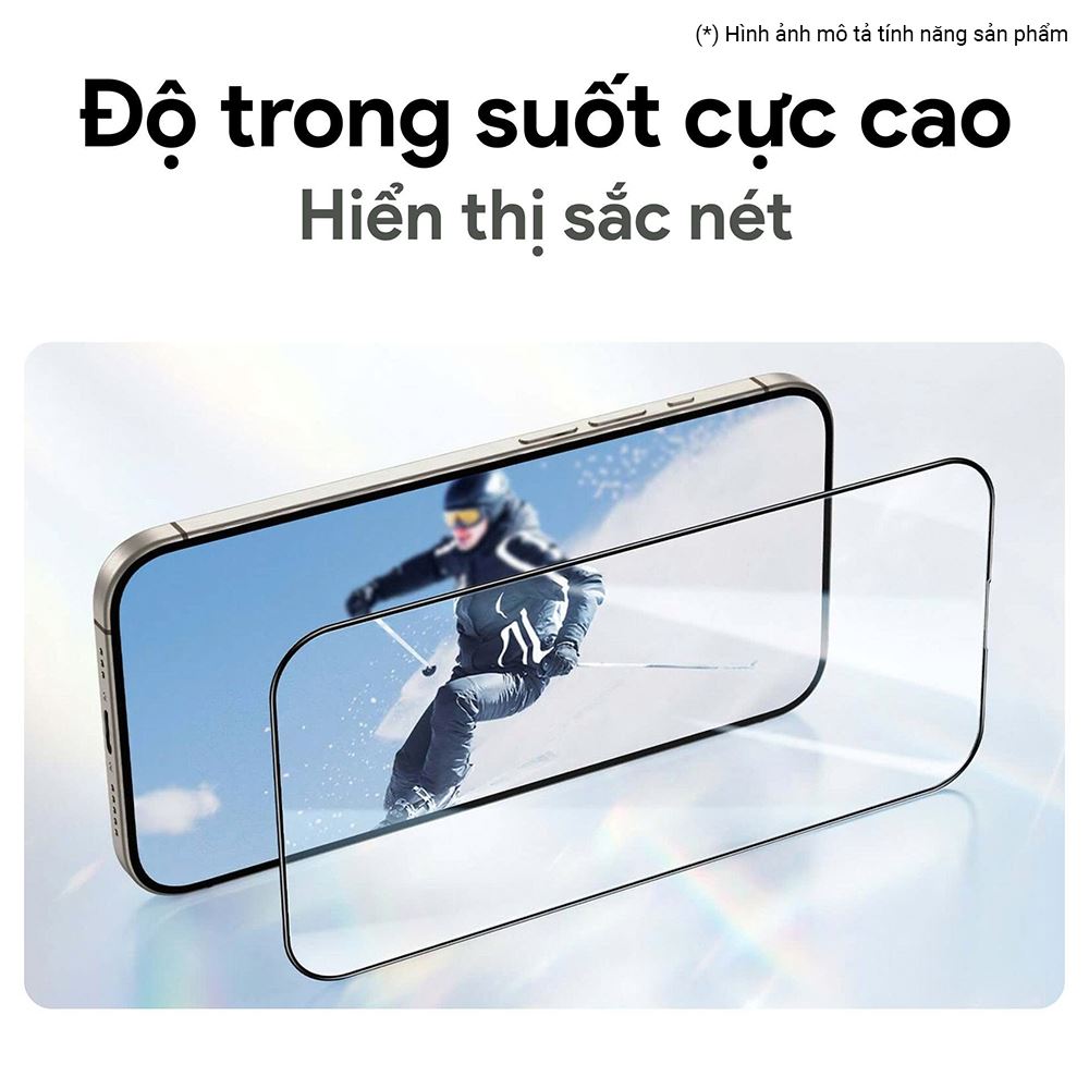 Miếng dán kính cường lực iPhone 13/13 Pro/14/16e/17e DEKEY 3D Quintessence Màu Trắng