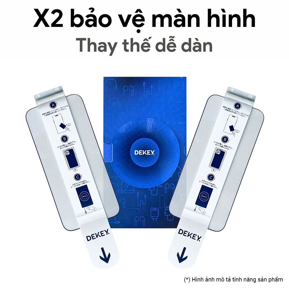 Miếng dán kính cường lực iPhone 14 Pro Max DEKEY 3D Quintessence Màu Trắng