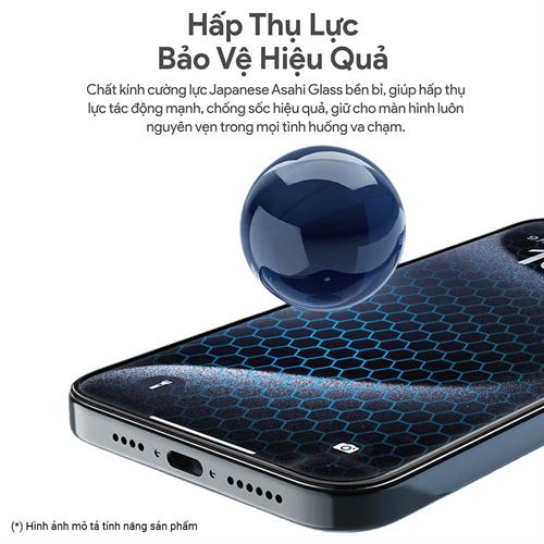 Miếng dán kính cường lực iPhone 14 Pro Max DEKEY 3D Quintessence Màu Trắng