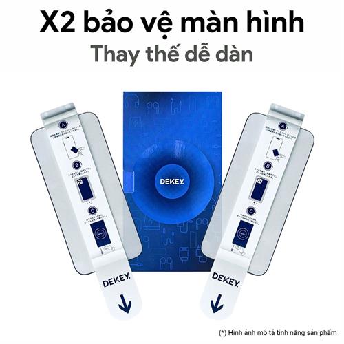 Miếng dán kính cường lực chống nhìn trộm iPhone 15 Promax DEKEY 3D Quintessence Màu Trắng