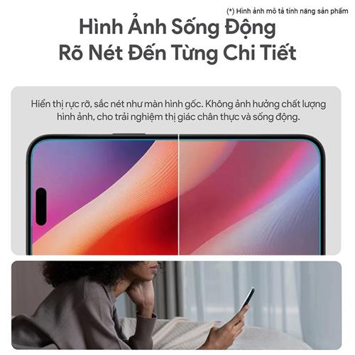 Miếng dán kính cường lực iPhone 15 Plus/16 Plus DEKEY 3D Quintessence Màu Trắng