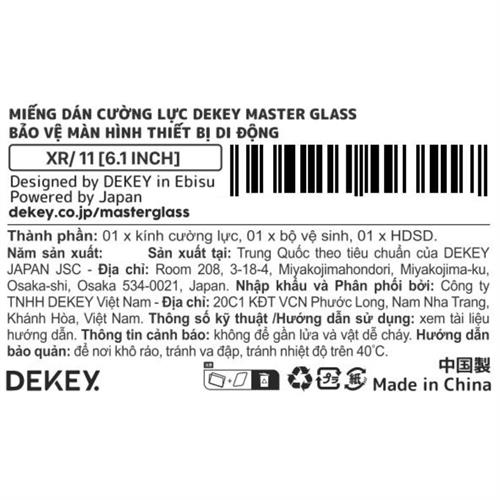 Miếng dán kính cường lực iPhone XR/11 DEKEY 3D Luxury Màu Trắng