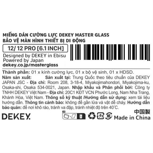 Miếng dán kính cường lực iPhone 12/12 Pro DEKEY 3D Luxury Màu Trắng