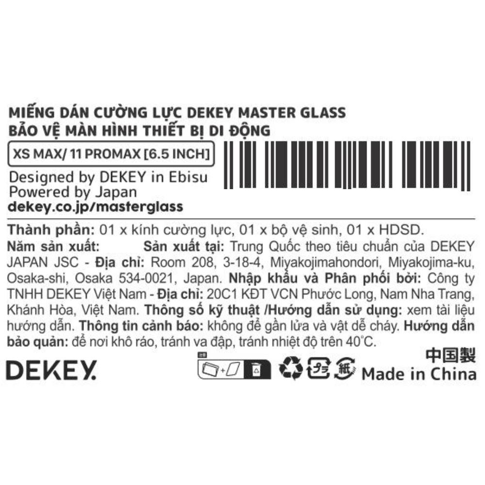 Miếng dán kính cường lực iPhone XS Max/11 Pro Max DEKEY 3D Deluxe - 14