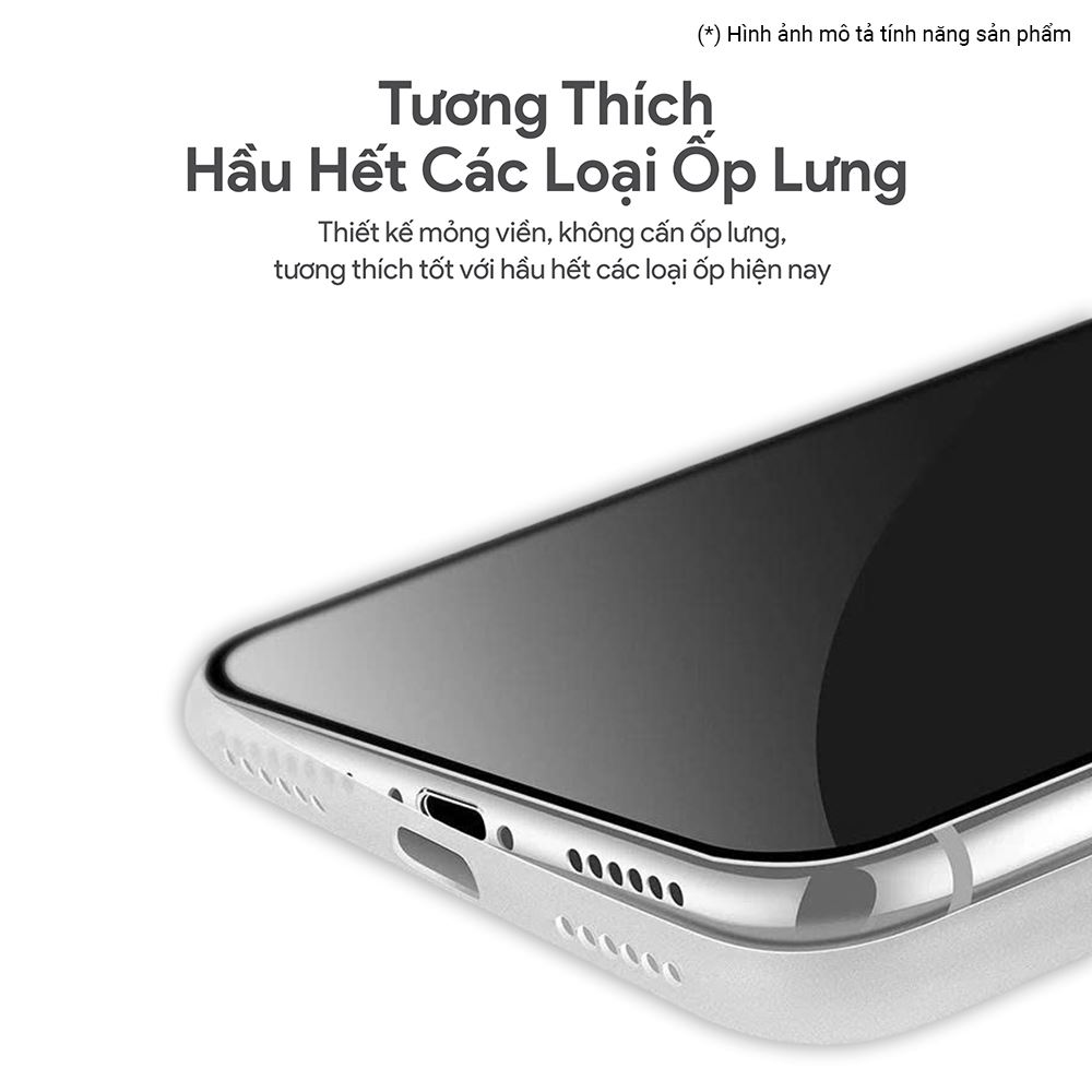 Miếng dán kính cường lực iPhone 14 Pro DEKEY 3D Deluxe Màu Trắng