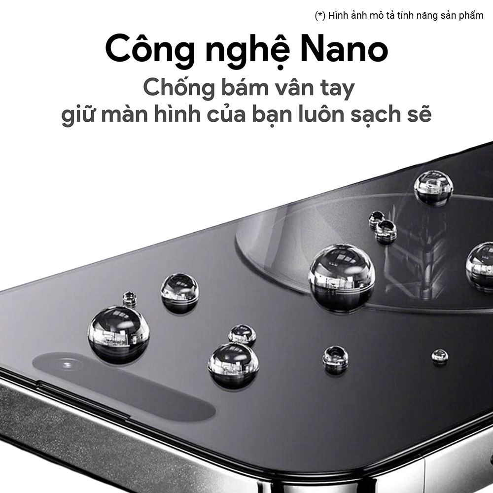 Miếng dán kính cường lực iPhone 14 Pro DEKEY 3D Deluxe Màu Trắng