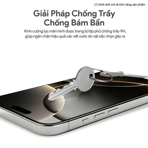 Miếng dán kính cường lực iPhone 15 Promax DEKEY 3D Deluxe Màu Trắng