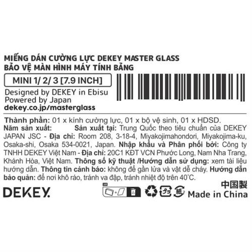 Miếng dán kính cường lực iPad Mini 1/2/3 DEKEY Premium Màu Trắng