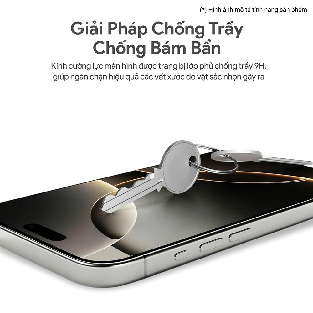 Miếng dán kính cường lực iPhone 17 Pro Max DEKEY 3D Deluxe Màu Trắng
