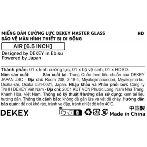 Miếng dán kính cường lực iPhone Air DEKEY 3D Premium Màu Trắng