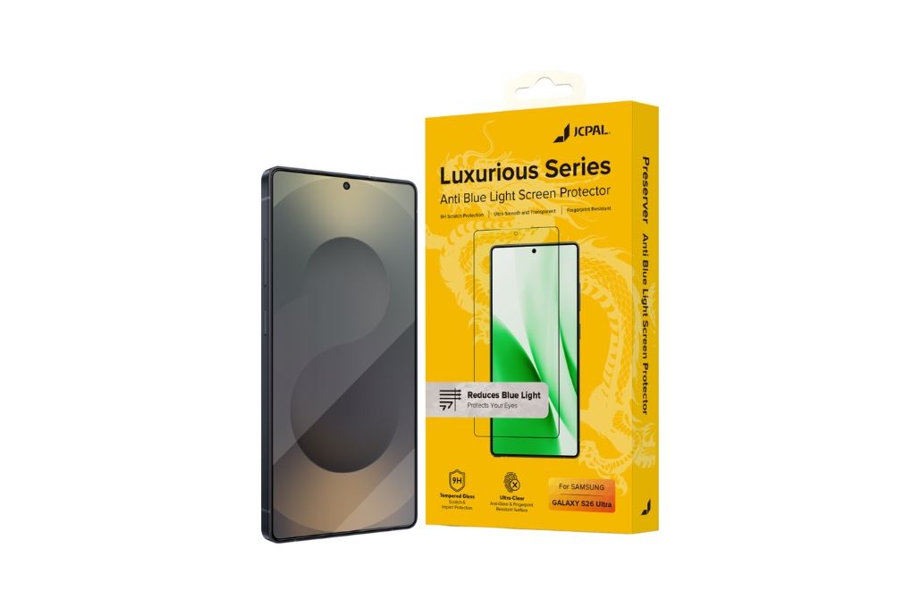 Miếng dán kính cường lực chống ánh sáng xanh Samsung Galaxy S26 Ultra JCPAL Màu Trắng